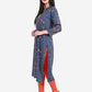 Be Indi Women Navy Blue Ethnic Motifs Embroidered Kurta