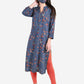 Be Indi Women Navy Blue Ethnic Motifs Embroidered Kurta