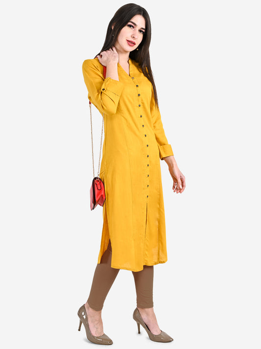 Be Indi Women Mustard Yellow Kurta