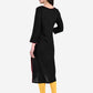 Be Indi Women Black Ethnic Motifs Printed Thread Work Kurta