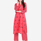 Be Indi Women Fuchsia Pink Printed Regular Pure Cotton Kurta with Trousers