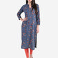 Be Indi Women Navy Blue Ethnic Motifs Embroidered Kurta